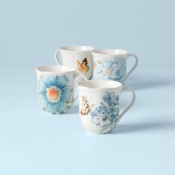 Lenox Fine Lenox Fine Butterfly Meadow Blue Mugs, Set of 4