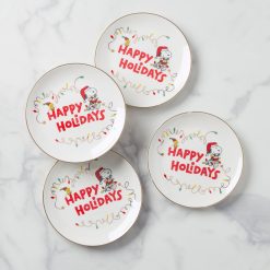 Lenox Fine Lenox Fine Snoopy Christmas Accent Plates, Set of 4