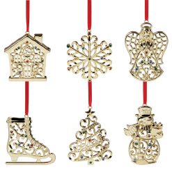 Alternative view of Lenox Fine Lenox Fine Sparkle & Scroll Gold Ornaments, Set of 6