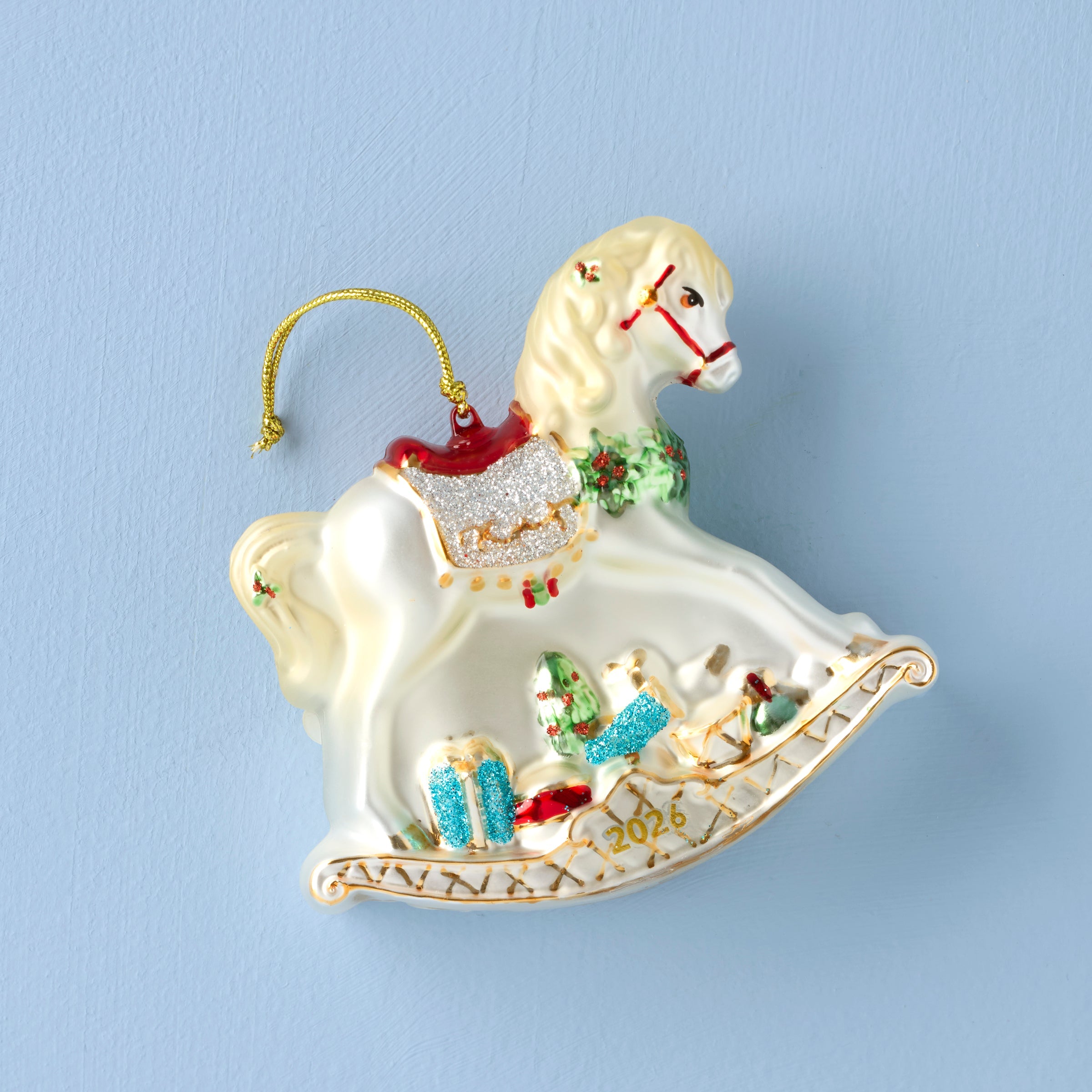 Lenox Fine Lenox Fine 2026 Retro Blown Glass Baby's 1st Rocking Horse Ornament