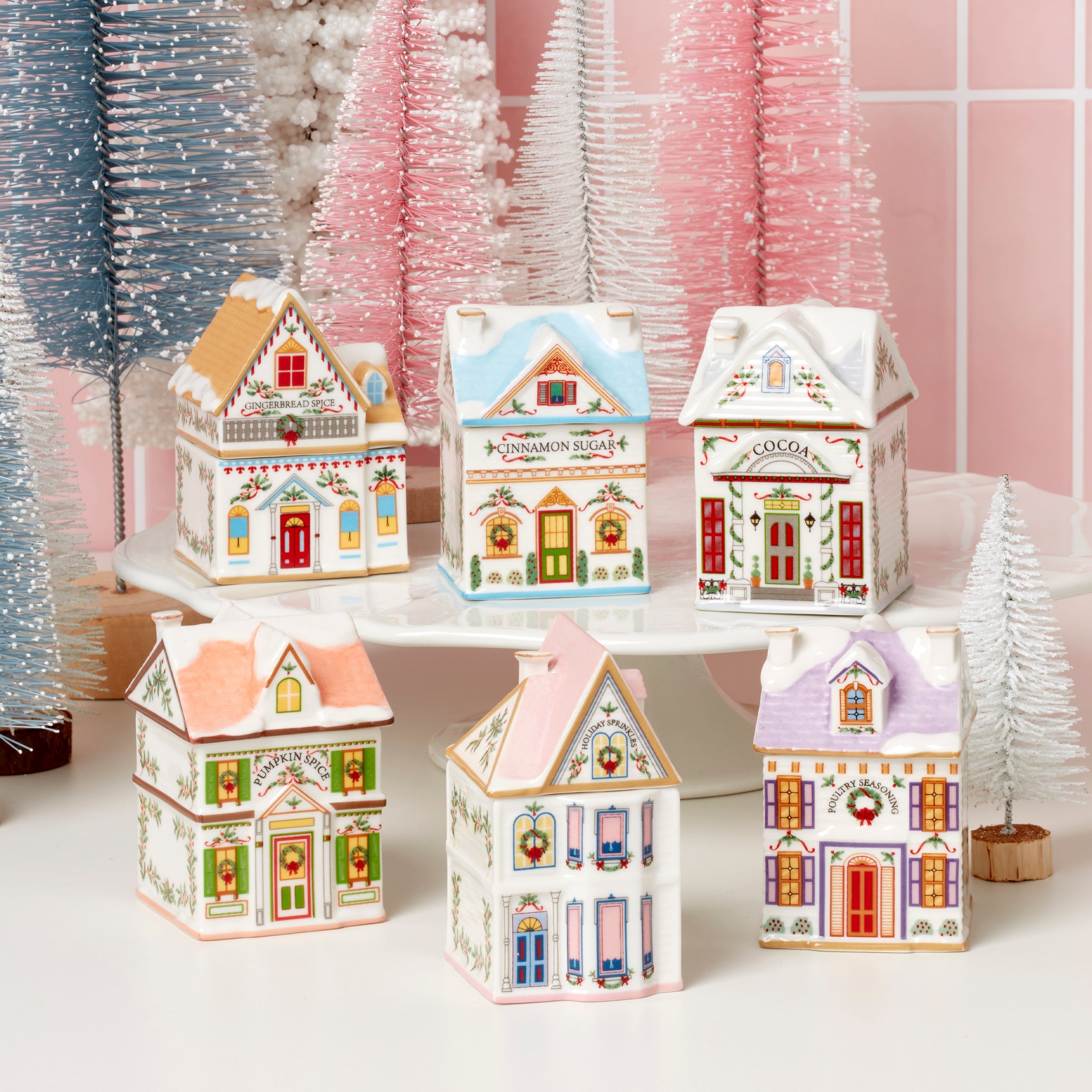 Lenox Fine Lenox Fine Lenox Spice Village 6-Piece Christmas Spice Jar Set - Image 3