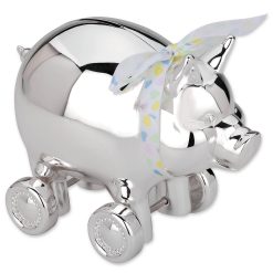 Lenox Fine Lenox Fine Piggy with Wheels Silverplate Bank