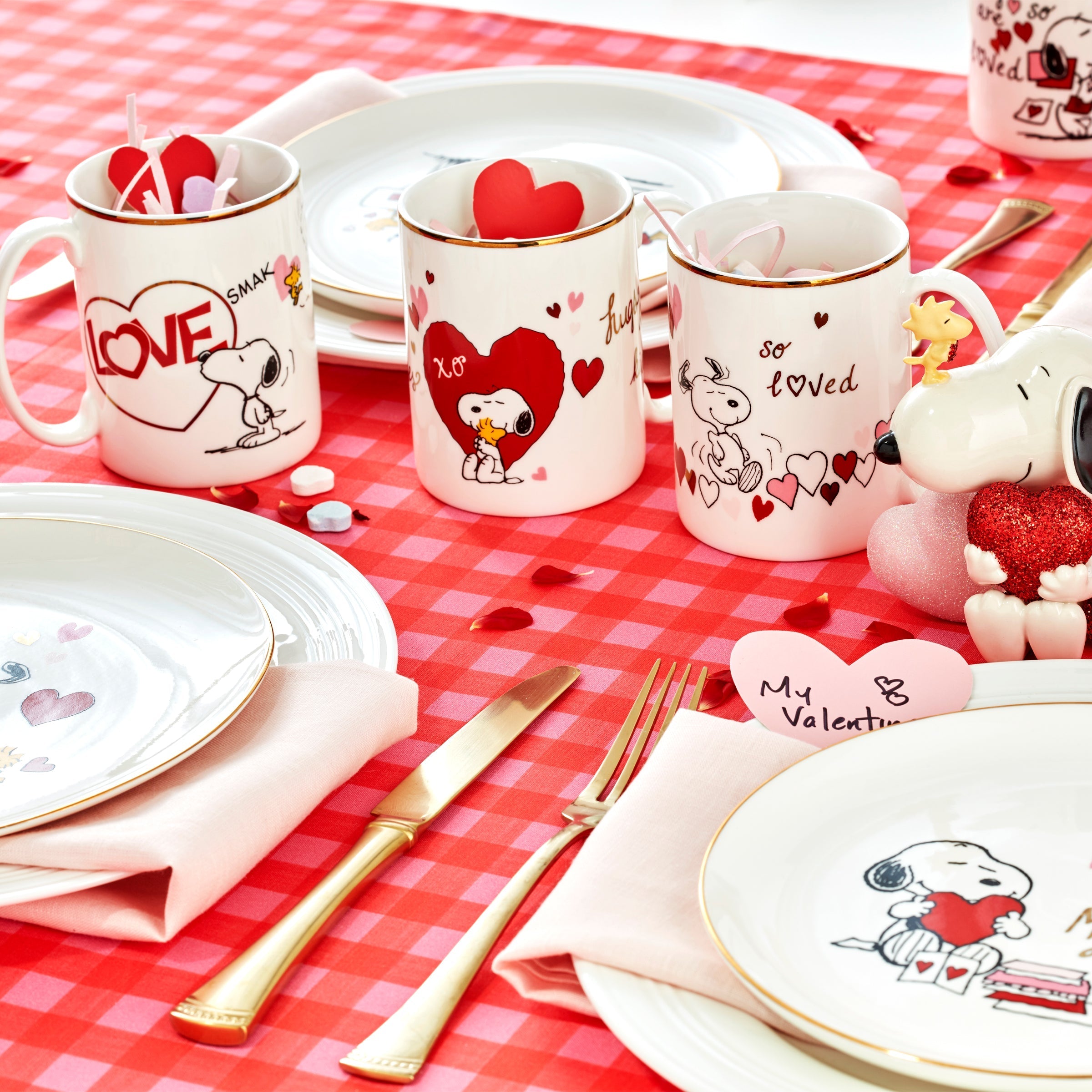 Lenox Fine Lenox Fine Snoopy Valentine's Day Accent Plates, Set of 4 - Image 3