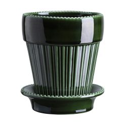 Lenox Fine Lenox Fine Simona Glazed Emerald Green 12cm Pot with Saucer