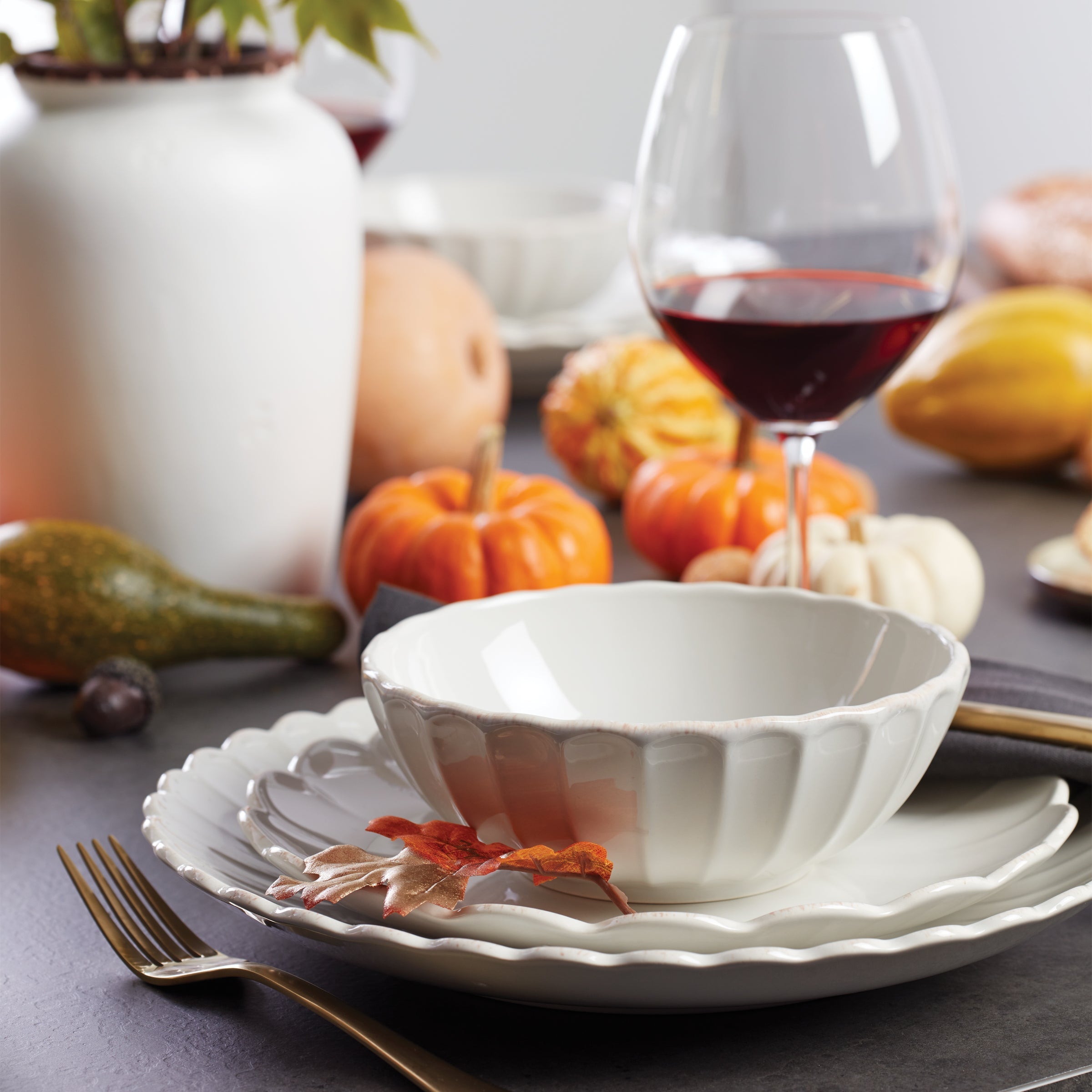 Lenox Fine Lenox Fine French Perle Scallop White 12-Piece Dinnerware Set - Image 11
