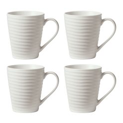 Lenox Fine Lenox Fine Ridge White Mugs, Set of 4