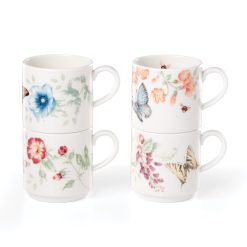 Lenox Fine Lenox Fine Butterfly Meadow Stacking Mugs - Set of 4