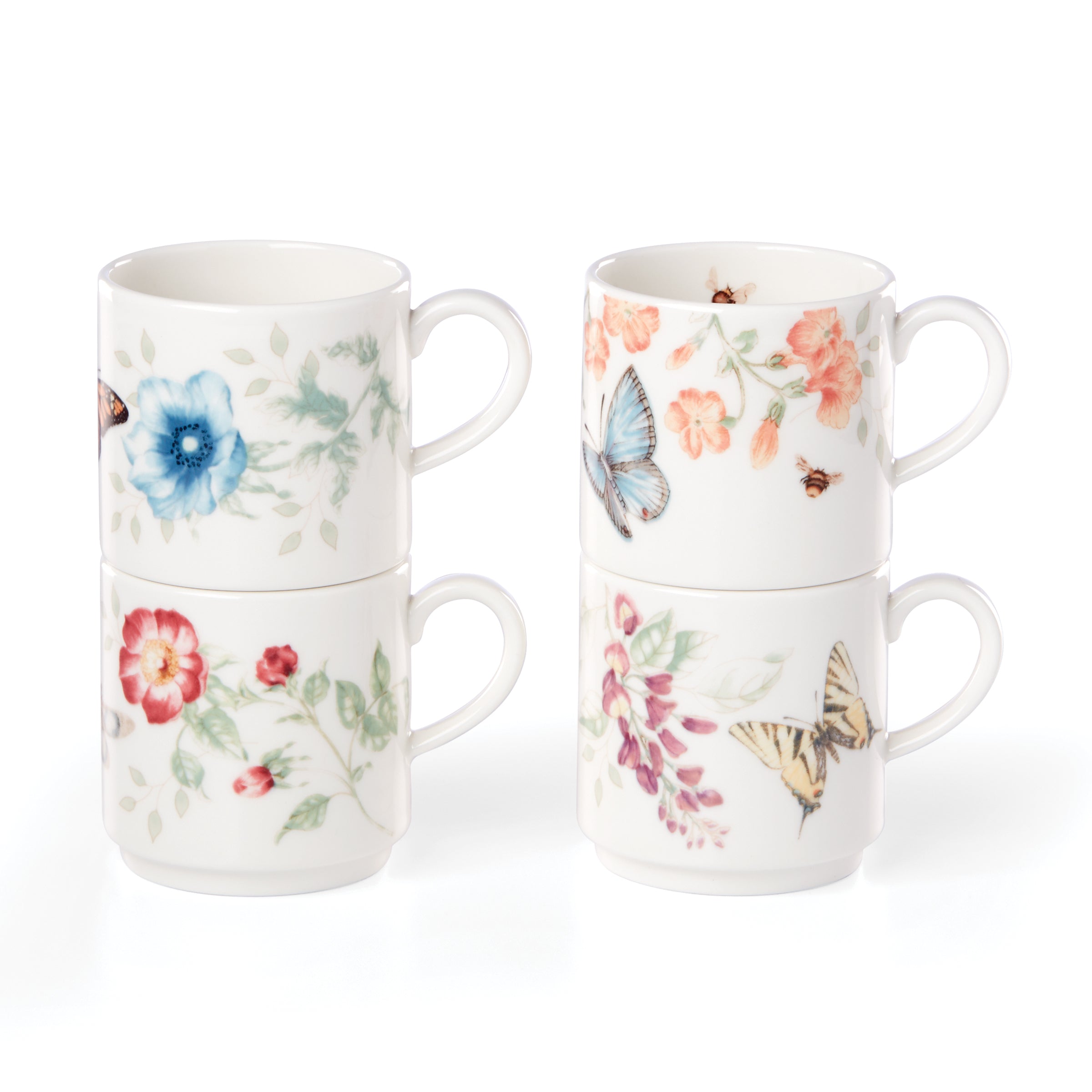 Lenox Fine Lenox Fine Butterfly Meadow Stacking Mugs - Set of 4