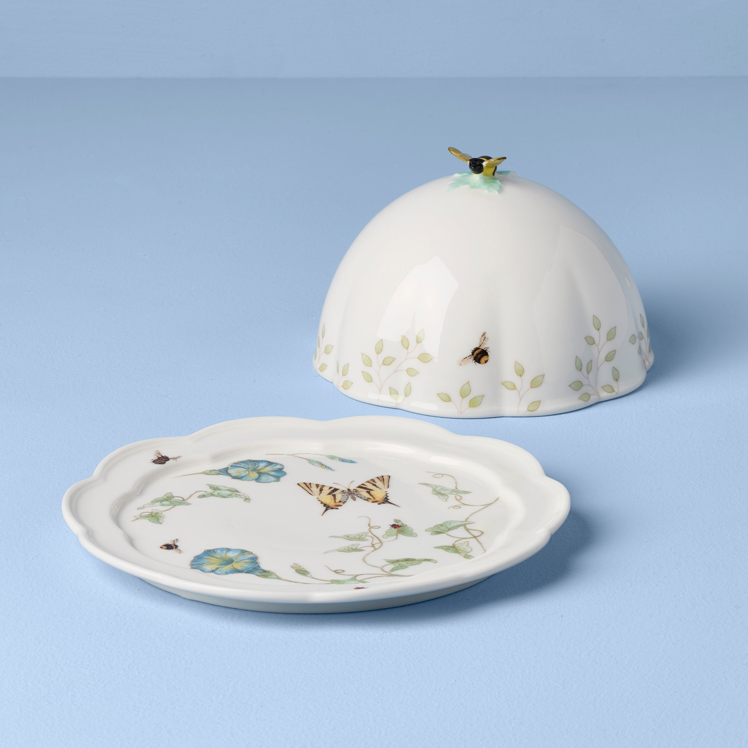 Lenox Fine Lenox Fine Butterfly Meadow Covered Butter Dish - Image 2
