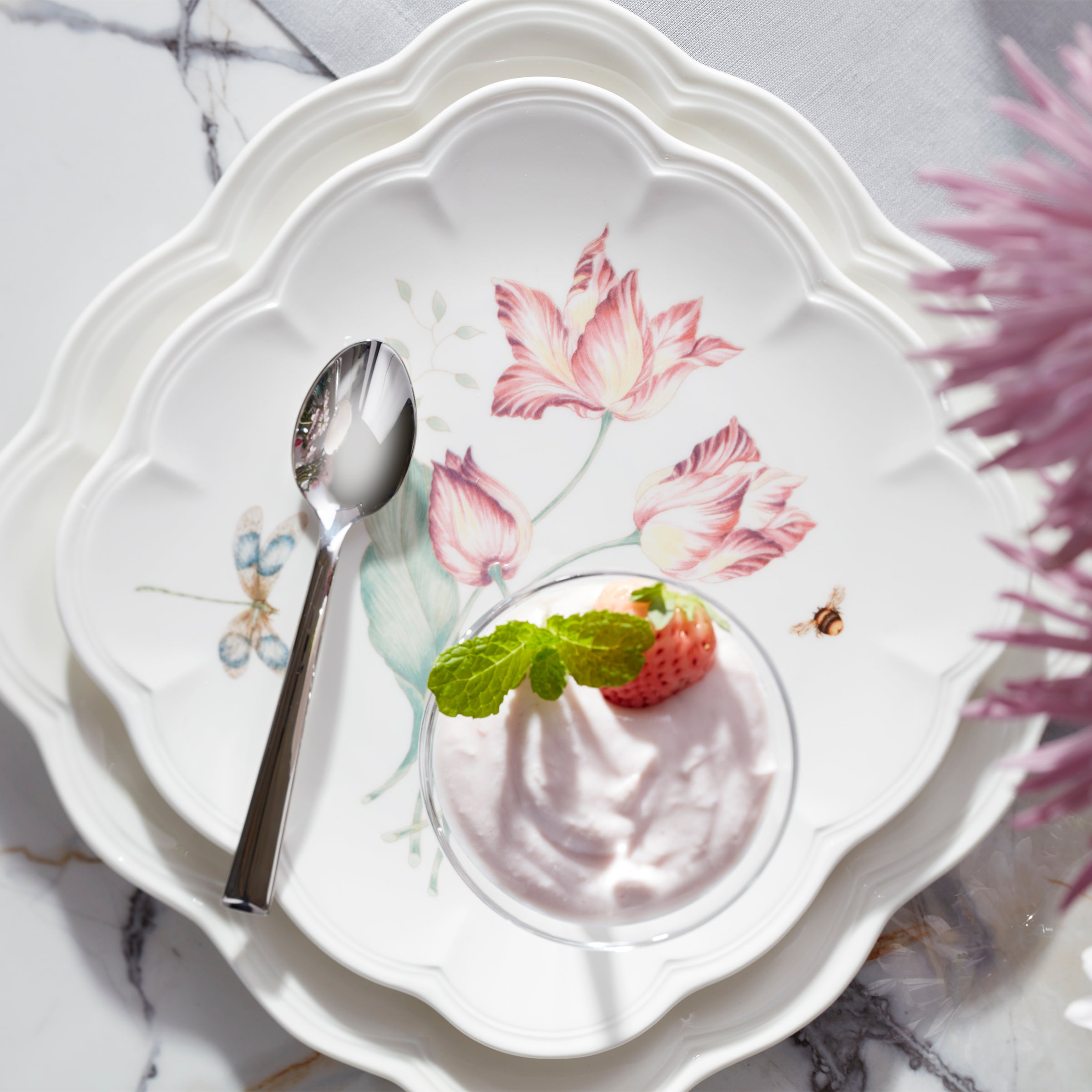 Lenox Fine Lenox Fine Butterfly Meadow Square 18-Piece Dinnerware Set - Image 4