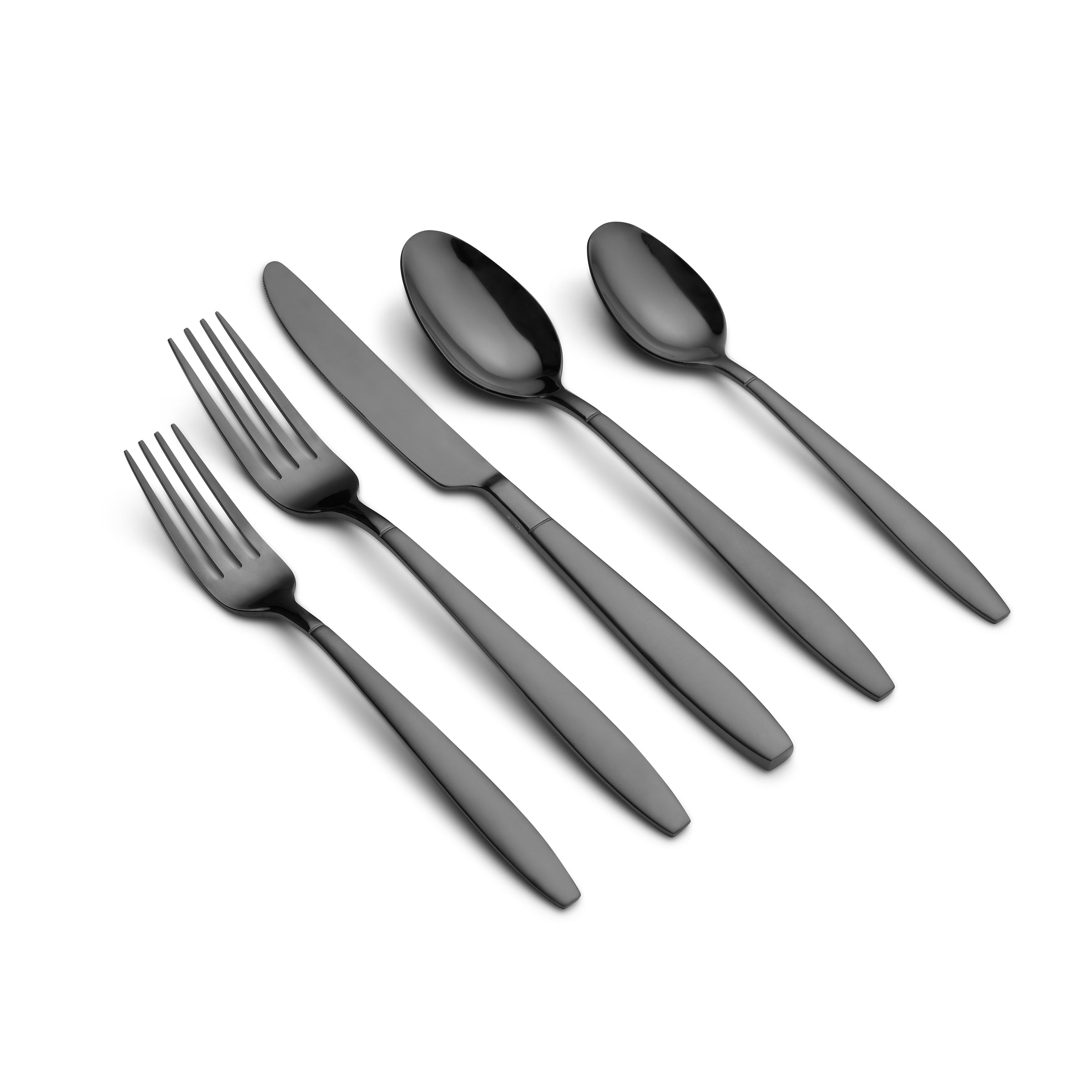 Lenox Fine Lenox Fine Mathison Black Sand Mirror 45-Piece Flatware Set