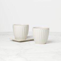 Alternative view of Lenox Fine Lenox Fine French Perle Scallop White 3-Piece Herb Pot Set