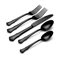 Alternative view of Lenox Fine Lenox Fine James Street Black Satin 20-Piece Flatware Set