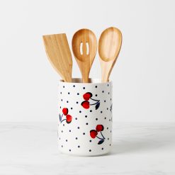 Lenox Fine Lenox Fine Vintage Cherry Dot 4-Piece Utensil Crock Set