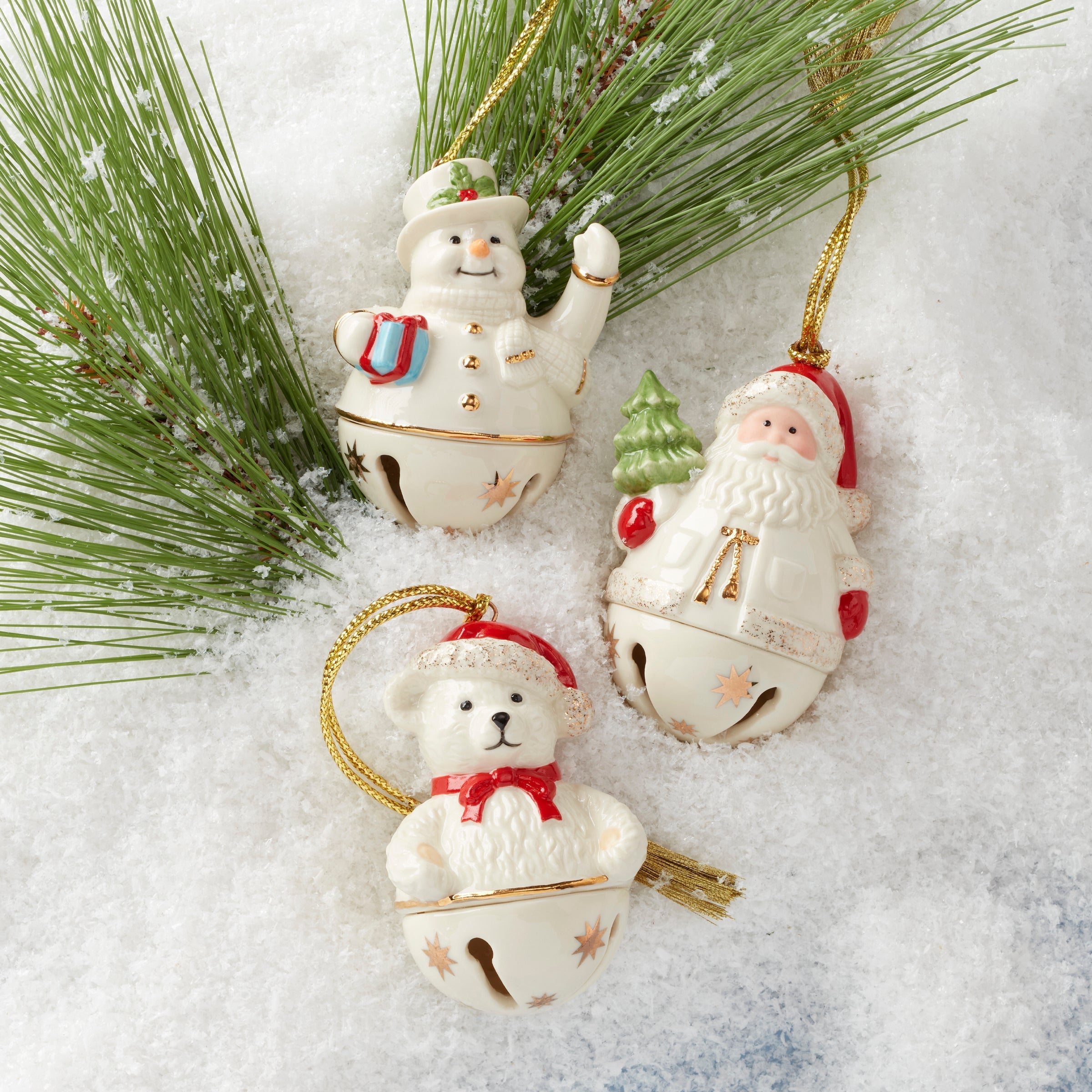 Lenox Fine Lenox Fine Jingle Bell Ornaments, Set of 3 - Image 3