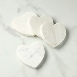 Lenox Fine Lenox Fine White Marble Heart Coasters, Set of 4