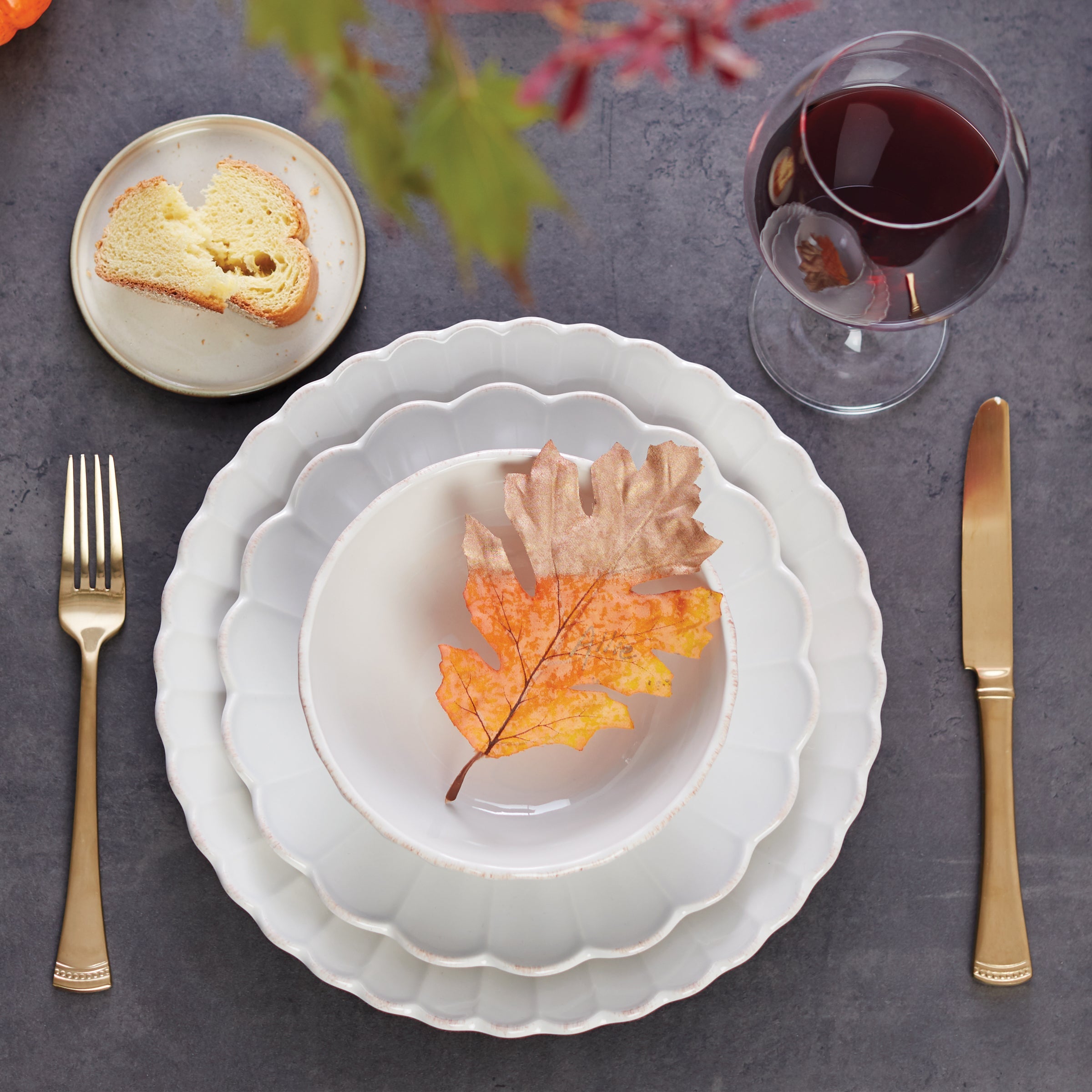 Lenox Fine Lenox Fine French Perle Scallop White 18-Piece Dinnerware Set - Image 3