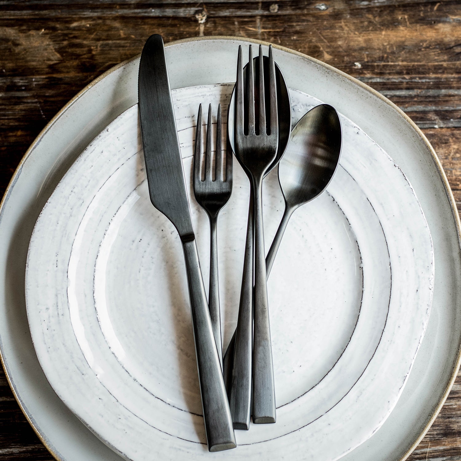 Lenox Fine Lenox Fine Marlise Black Satin 20-Piece Flatware Set - Image 6