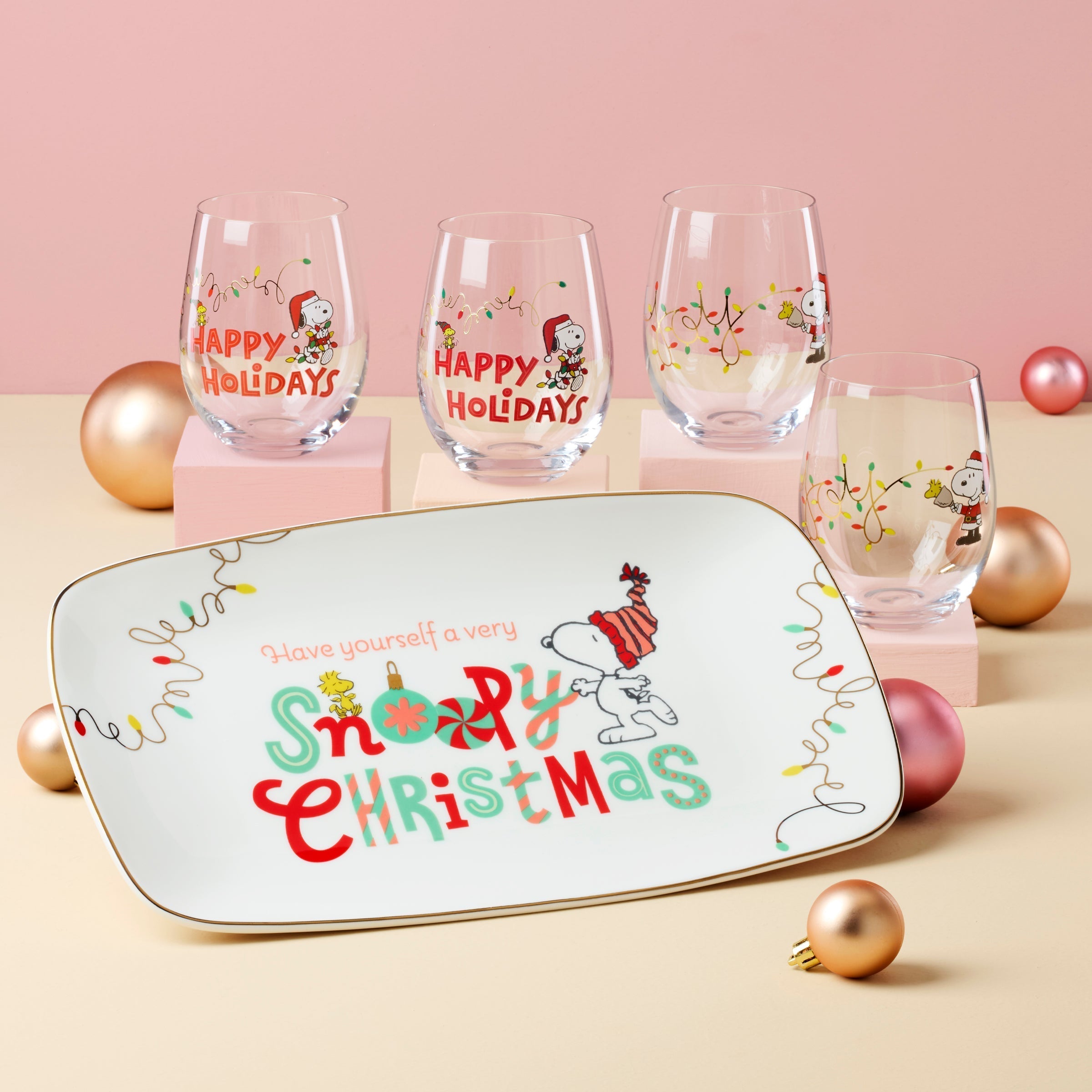 Lenox Fine Lenox Fine Snoopy Christmas Hors d'Oeuvre Tray - Image 2