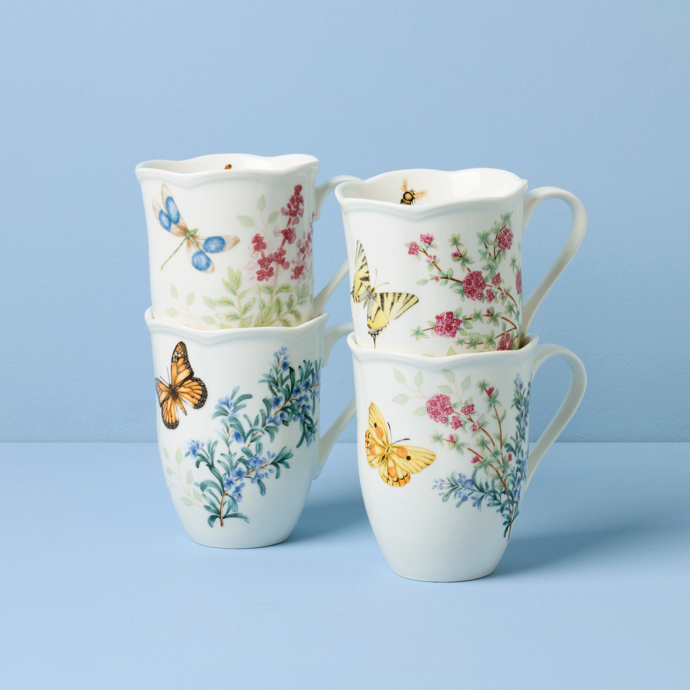 Lenox Fine Lenox Fine Butterfly Meadow Herbs Mugs, Set of 4