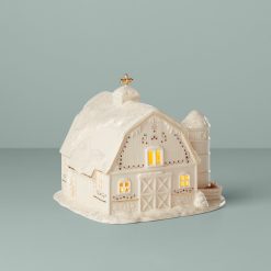 Alternative view of Lenox Fine Lenox Fine Mistletoe Park Lit Barn Figurine