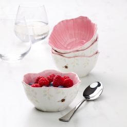Alternative view of Lenox Fine Lenox Fine Butterfly Meadow Floral Pink Dessert Bowls, Set of 4