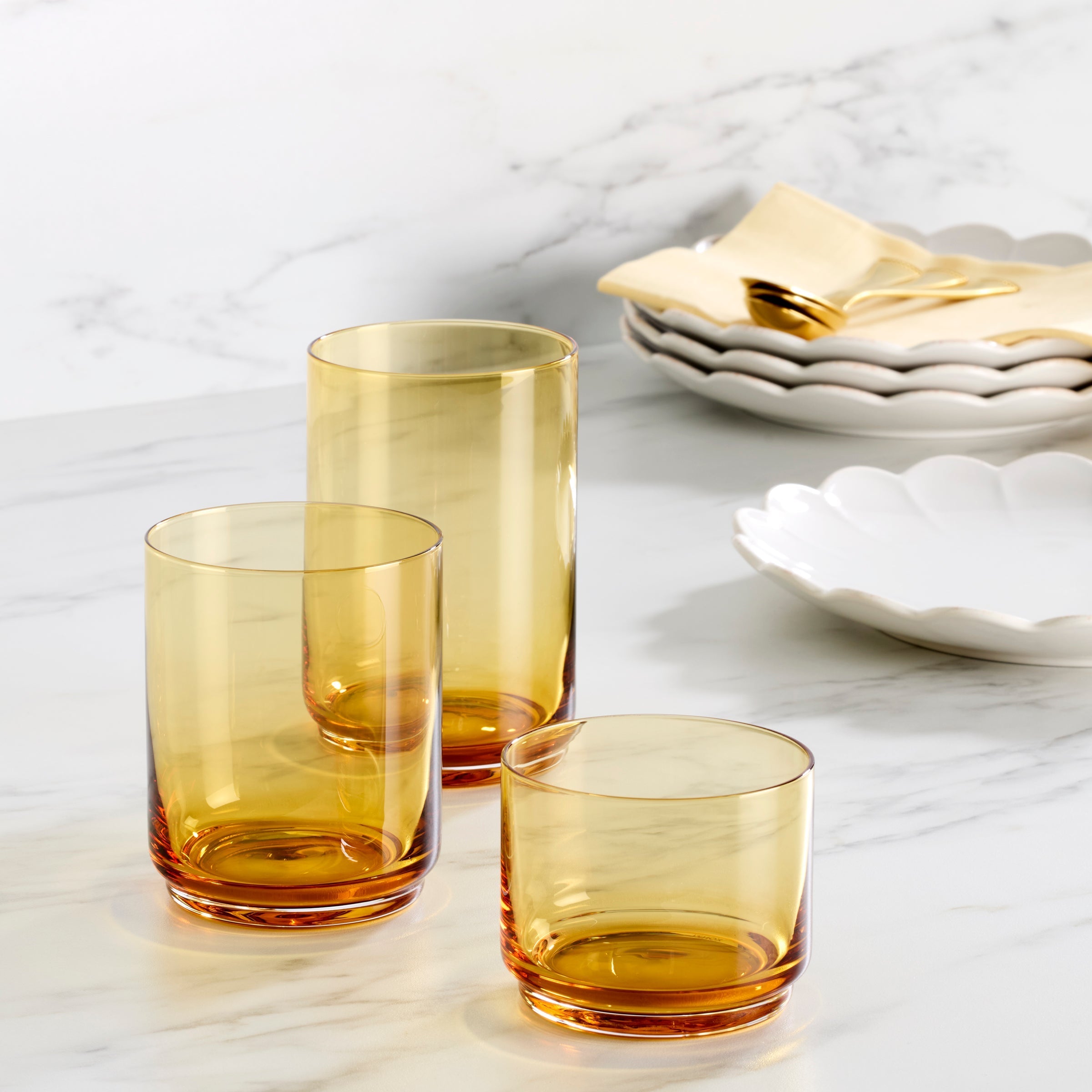 Lenox Fine Lenox Fine Tuscany Classics Stackable Amber Coolers, Set of 4 - Image 3