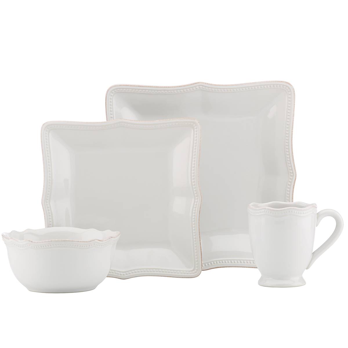 Lenox Fine Lenox Fine French Perle Bead White 4-Piece Place Setting - Image 3