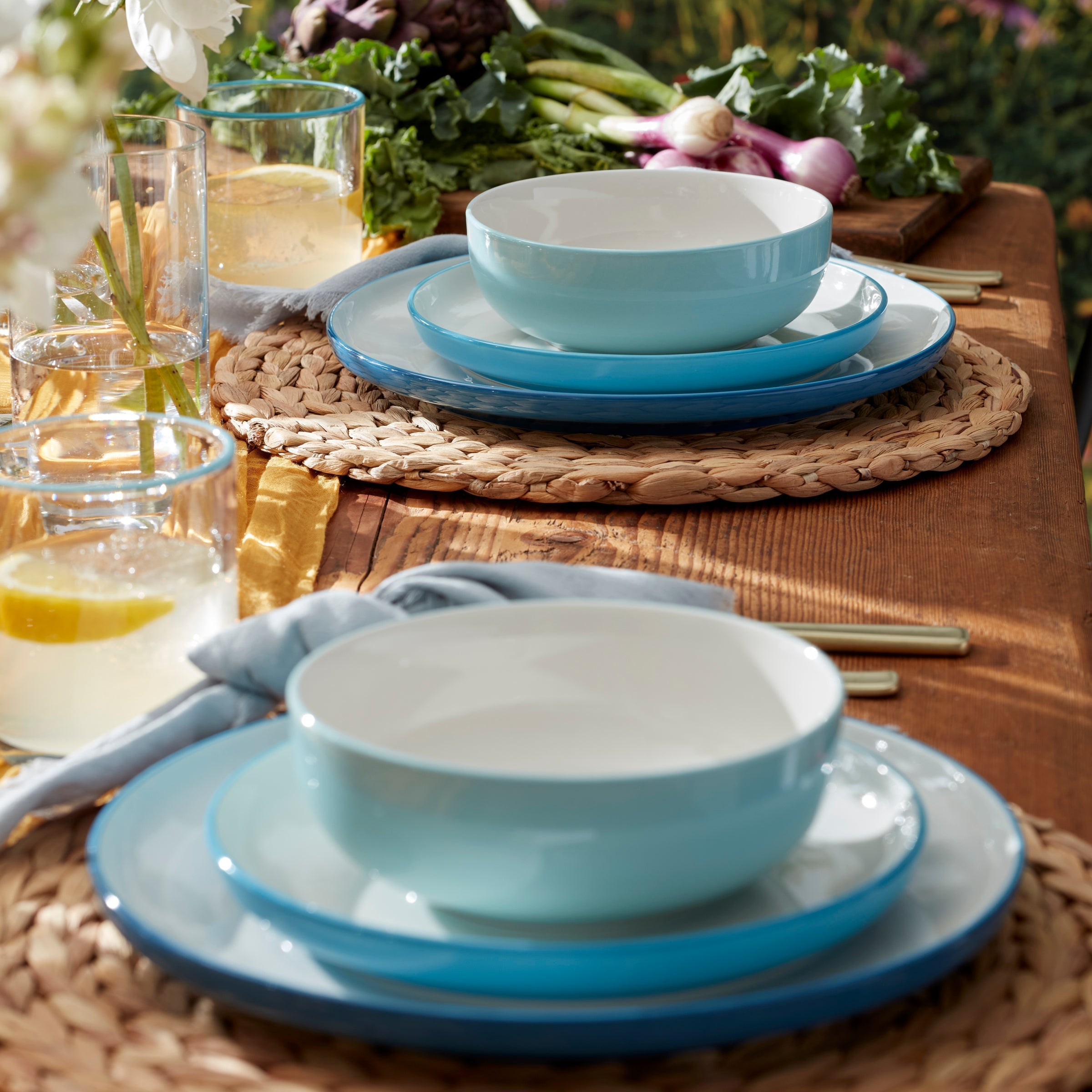 Lenox Fine Lenox Fine 24 Seven Colors Turquoise 12-Piece Dinnerware Set - Image 2