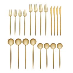 Alternative view of Lenox Fine Lenox Fine Zephyr Gold Satin 20-Piece Flatware Set