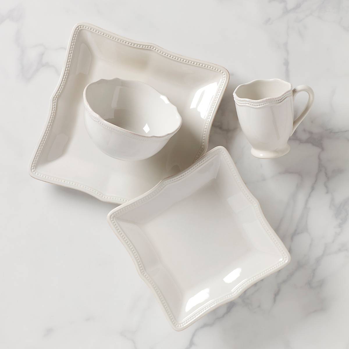 Lenox Fine Lenox Fine French Perle Bead White 4-Piece Place Setting