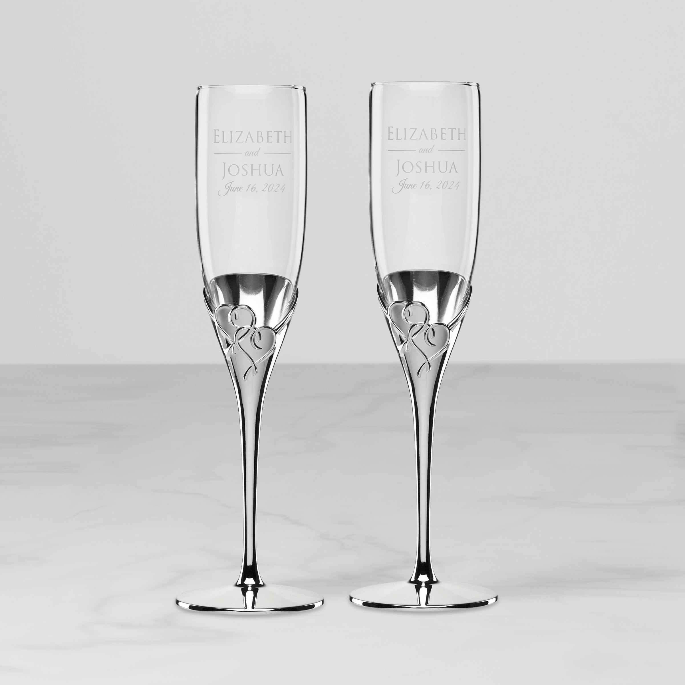 Lenox Fine Lenox Fine Personalized True Love 2-Piece Toasting Flute Set - Image 2