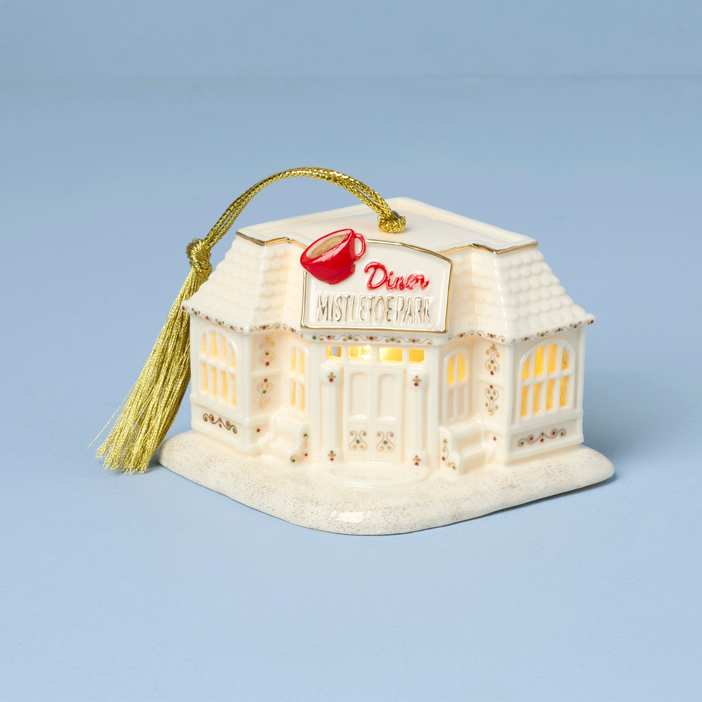 Lenox Fine Lenox Fine Mistletoe Park Diner Lit Ornament - Image 2