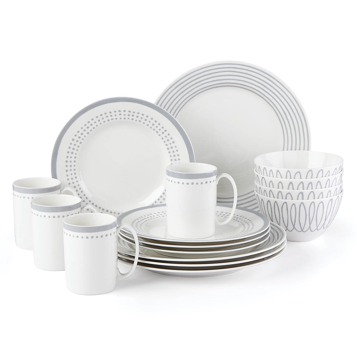 Lenox Fine Lenox Fine Charlotte Street East Slate 16-Piece Dinnerware Set
