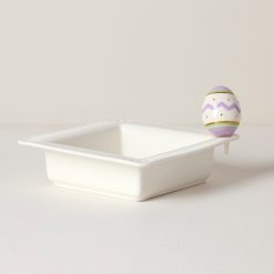 Lenox Fine Lenox Fine Profile Poppers Square Bowl & Easter Egg Set