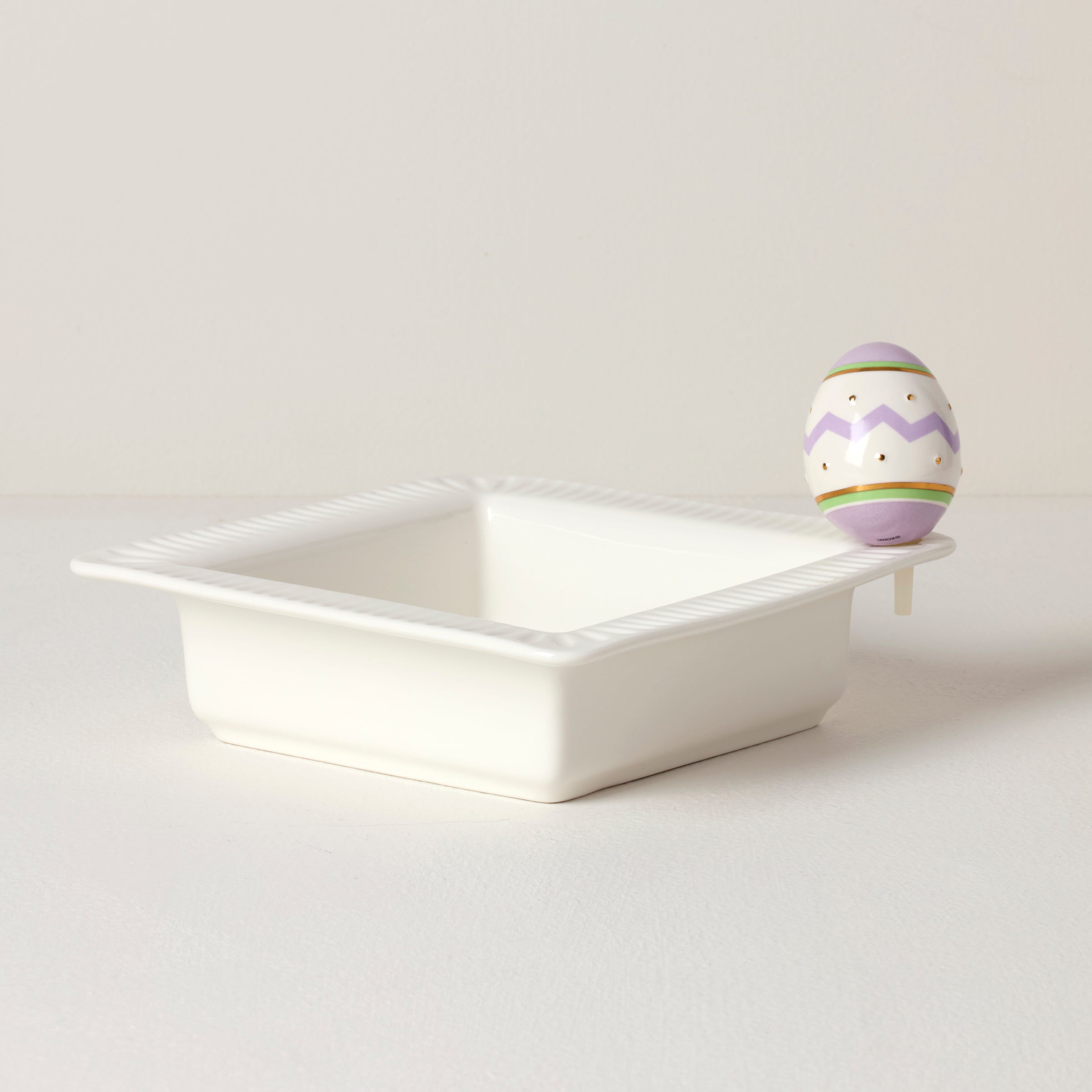 Lenox Fine Lenox Fine Profile Poppers Square Bowl & Easter Egg Set