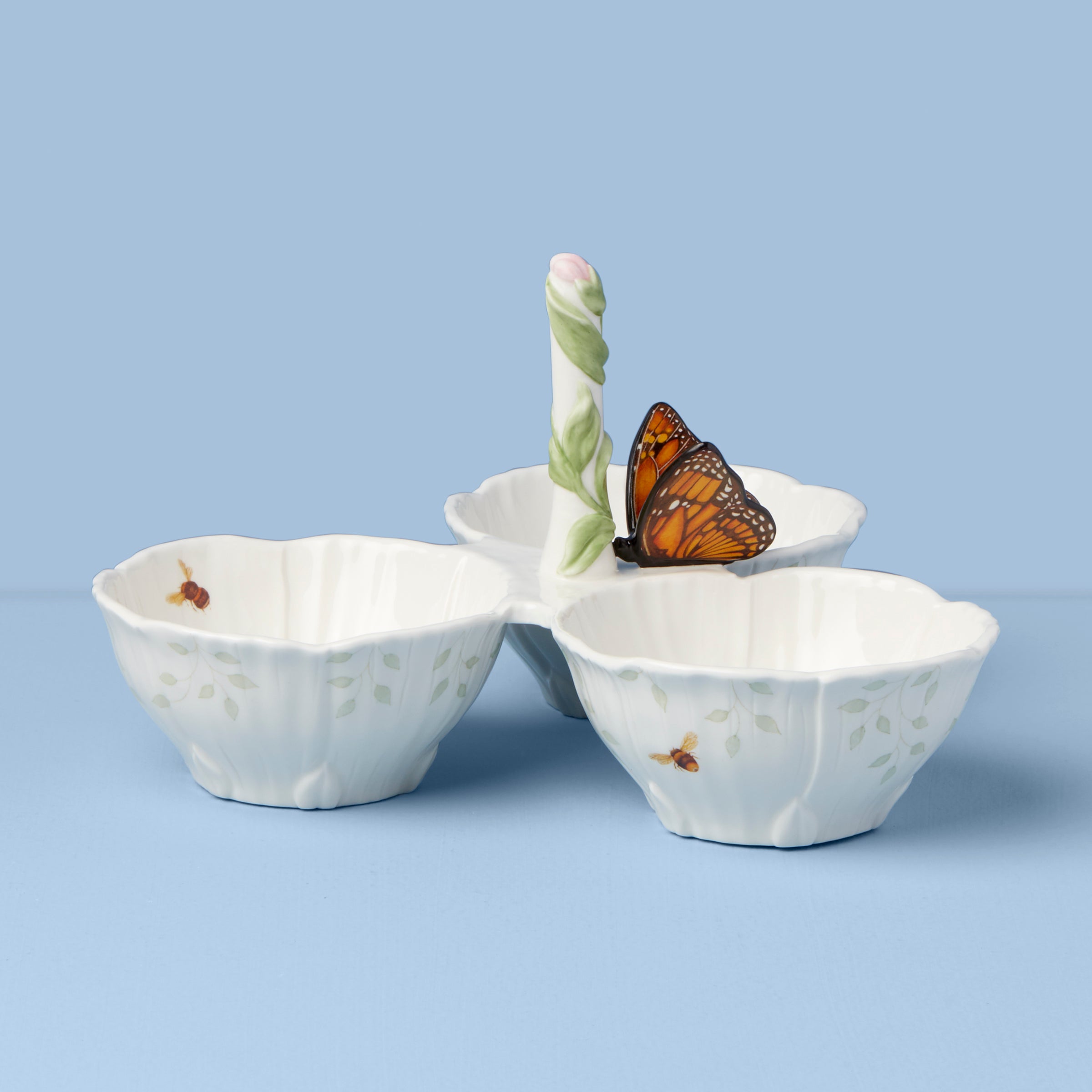 Lenox Fine Lenox Fine Butterfly Meadow Floral 3-Section Server