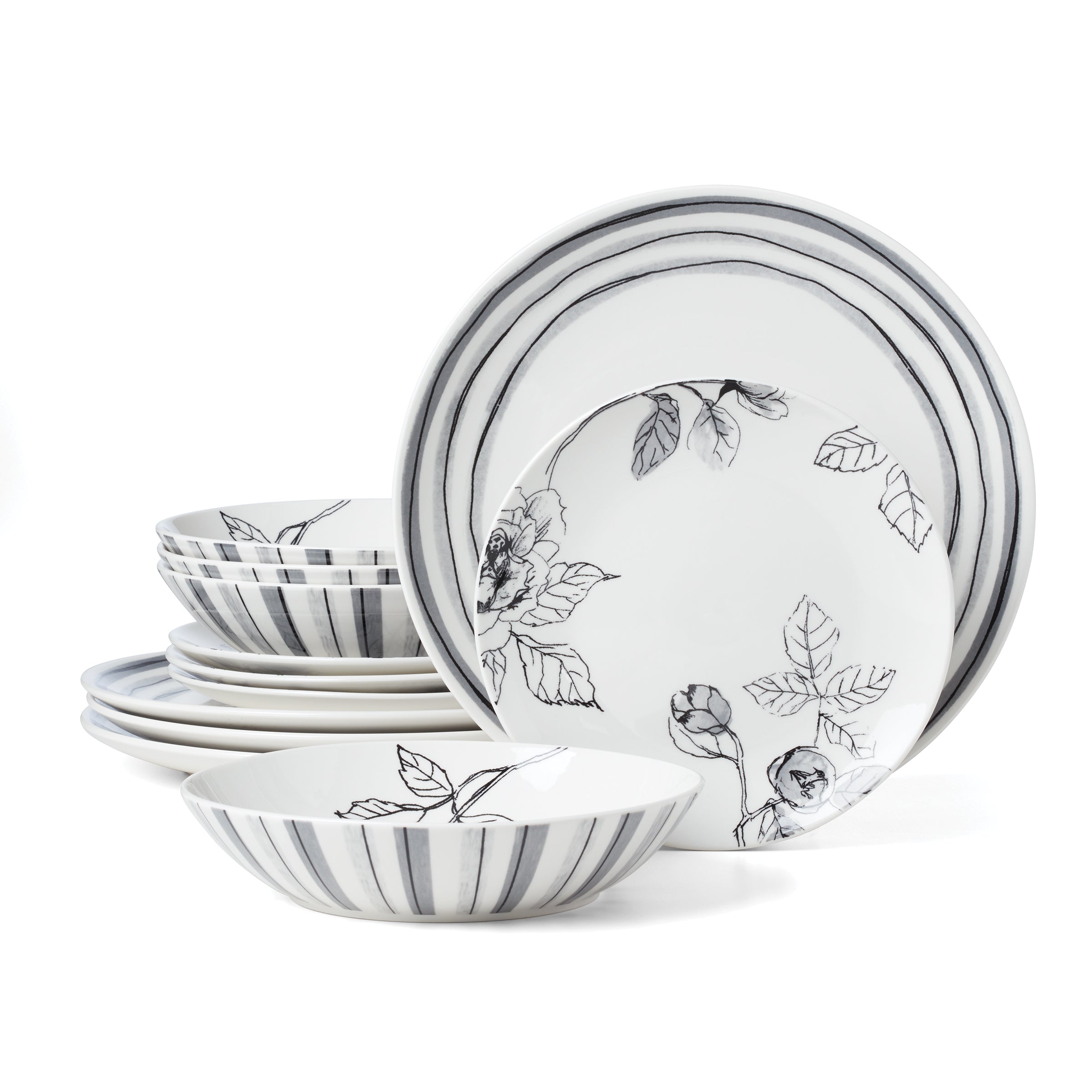Lenox Fine Lenox Fine Sketchbook 12-Piece Dinnerware Set