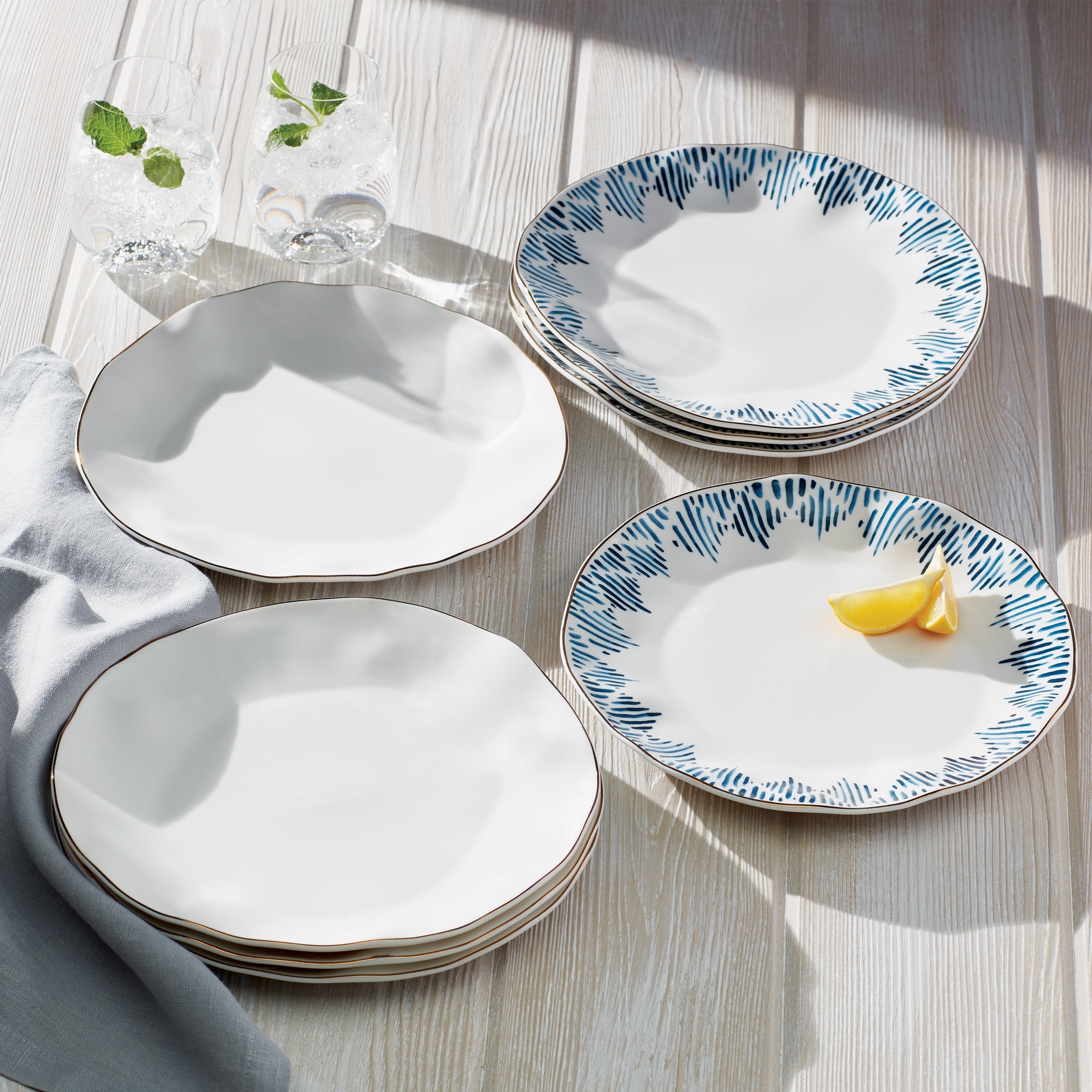 Lenox Fine Lenox Fine Blue Bay White Dinner Plates, Set of 4 - Image 2