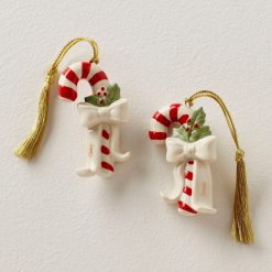 Lenox Fine Lenox Fine Personalized Candycane 2-Piece Ornament Set