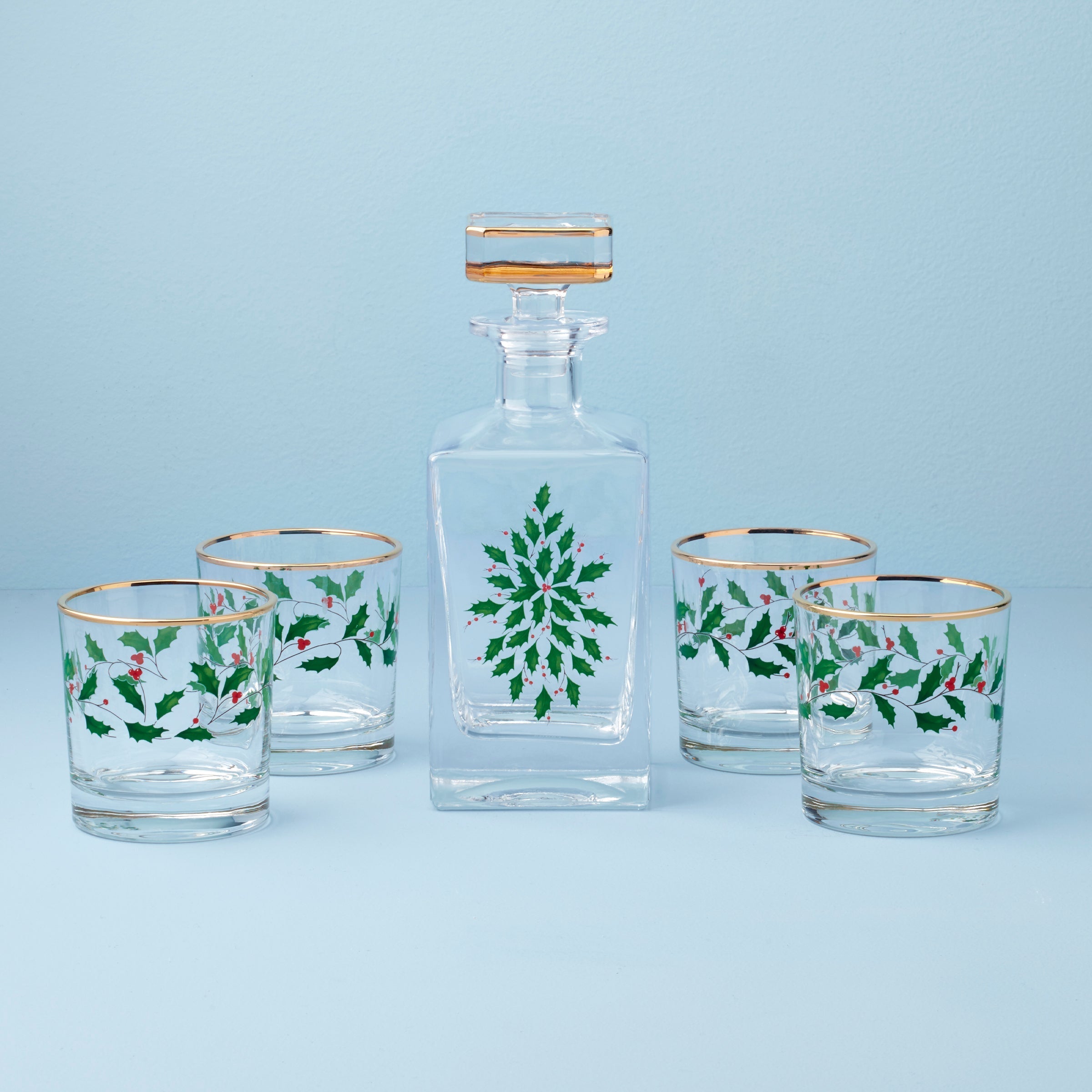 Lenox Fine Lenox Fine Holiday 5-Piece Decanter & Whiskey Glass Set