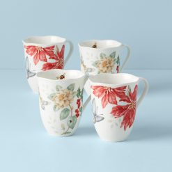 Lenox Fine Lenox Fine Butterfly Meadow Holiday Mugs, Set of 4
