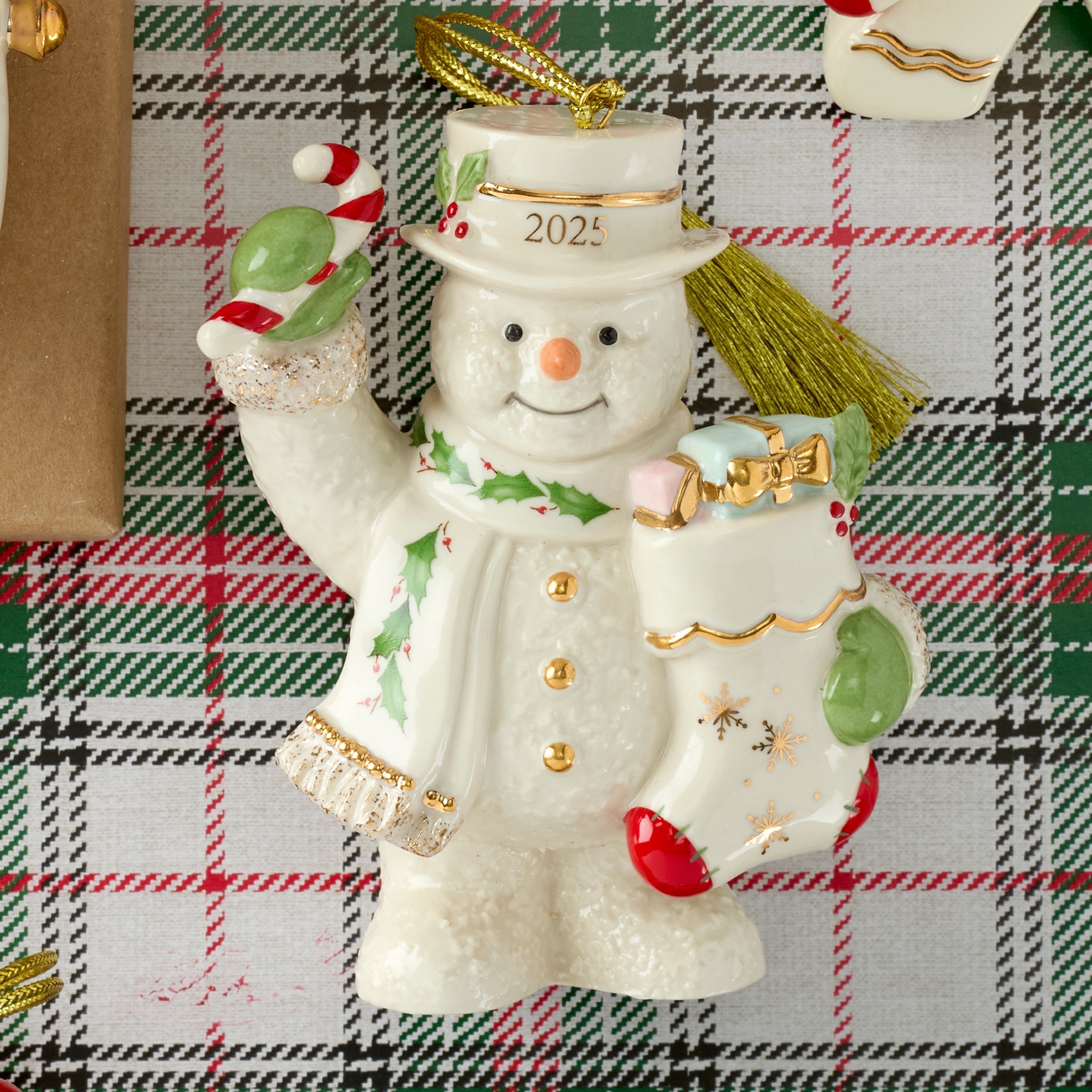 Lenox Fine Lenox Fine 2026 Snowman With Stocking Ornament - Image 3