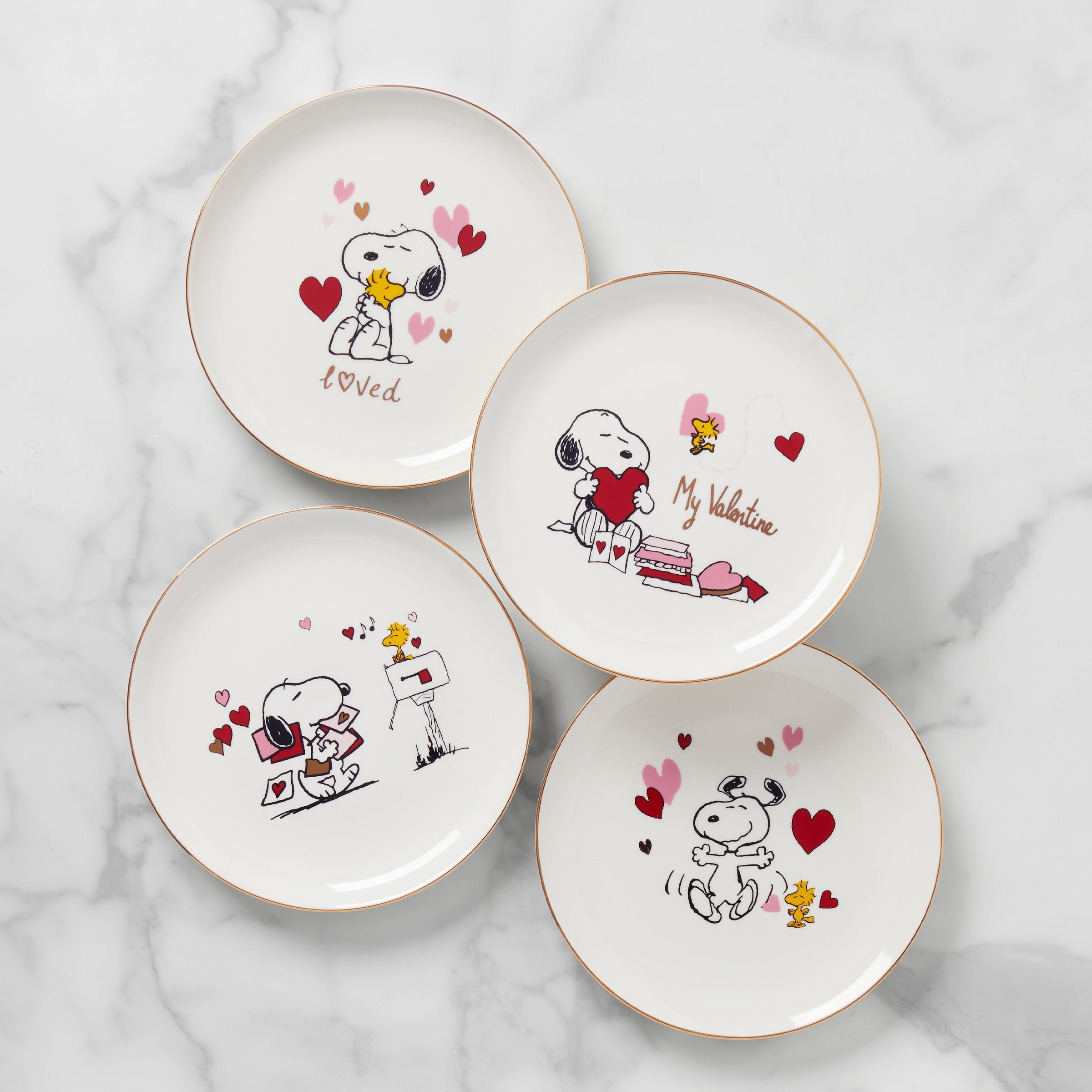 Lenox Fine Lenox Fine Snoopy Valentine's Day Accent Plates, Set of 4