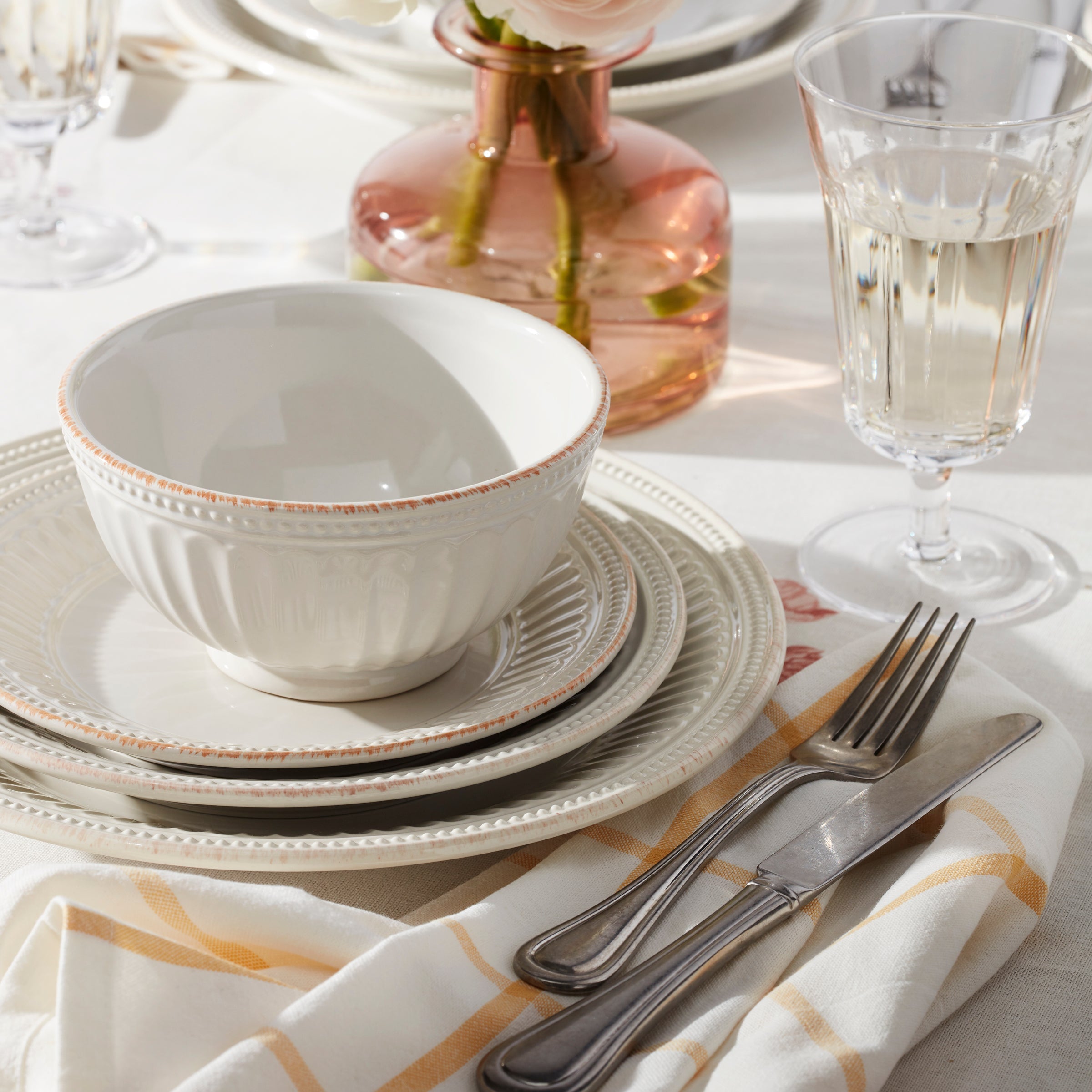 Lenox Fine Lenox Fine French Perle Groove White 12-Piece Place Setting - Image 10