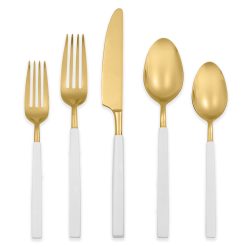Lenox Fine Lenox Fine Marion Gold with White Enamel Handle 5-Piece Place Setting