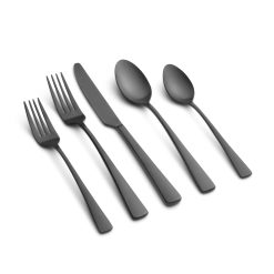 Lenox Fine Lenox Fine Cerys Black Satin 20-Piece Flatware Set