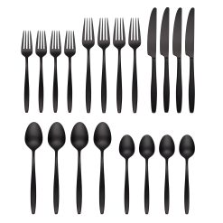 Alternative view of Lenox Fine Lenox Fine Nylah Black Satin 20-Piece Flatware Set