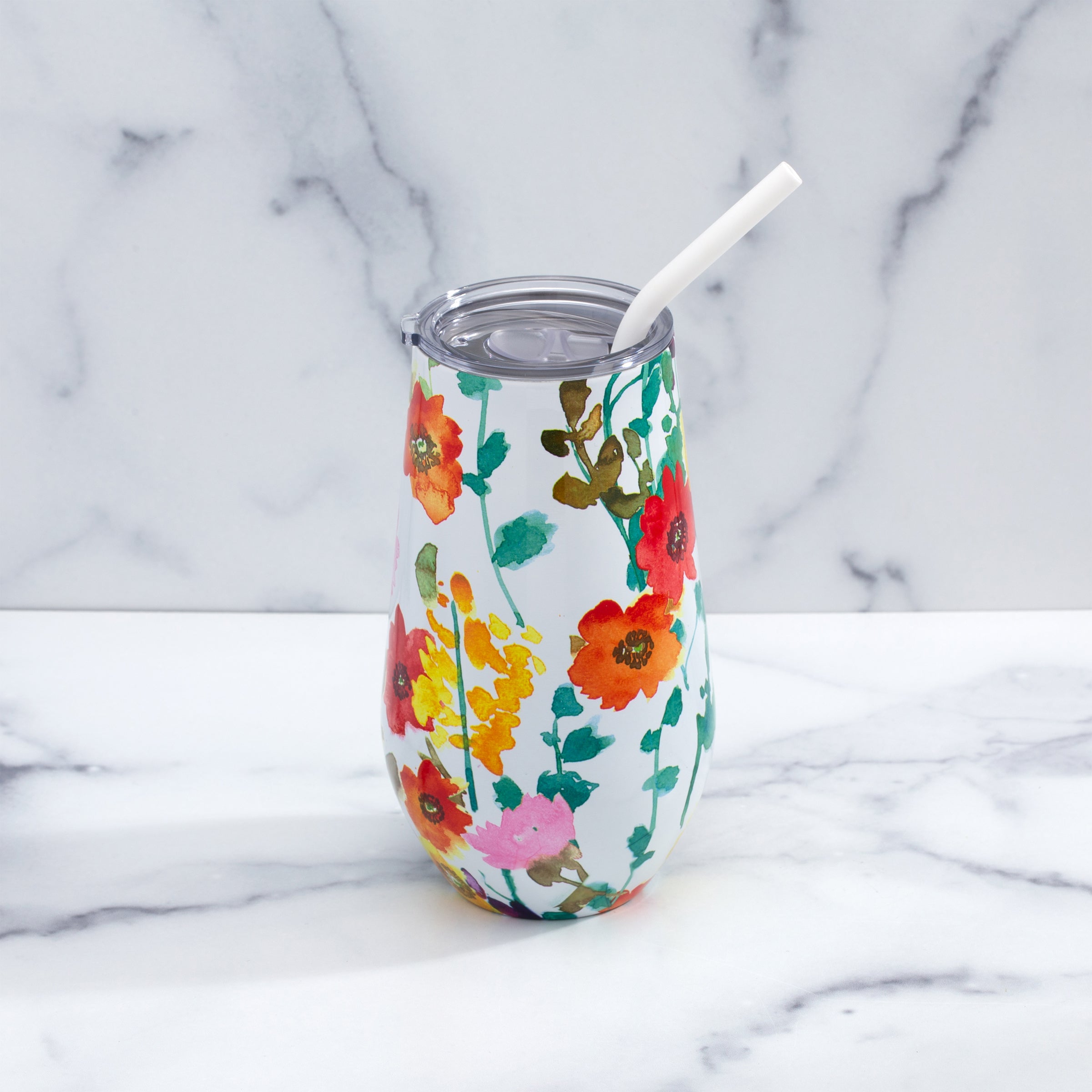 Lenox Fine Lenox Fine Floral Wine Tumbler With Straw, Set of 12 - Image 3