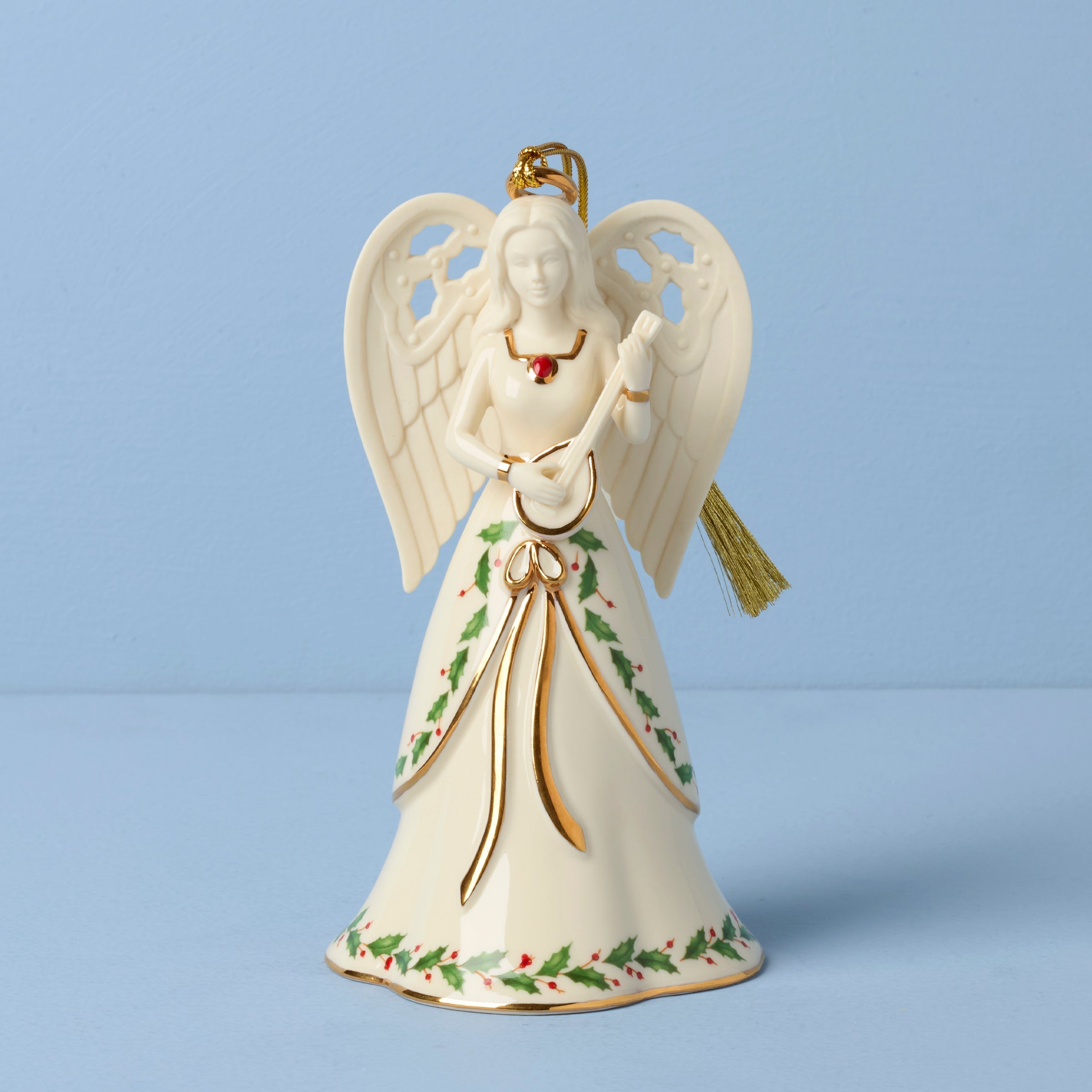 Lenox Fine Lenox Fine Holiday Angel Bell with Mandolin Ornament